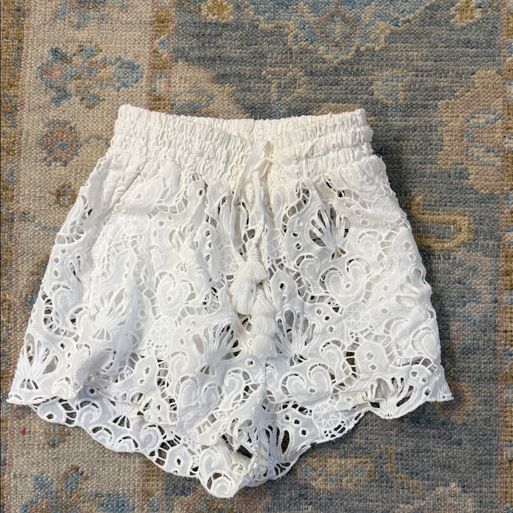 Farm Rio White eyelet Women Shorts